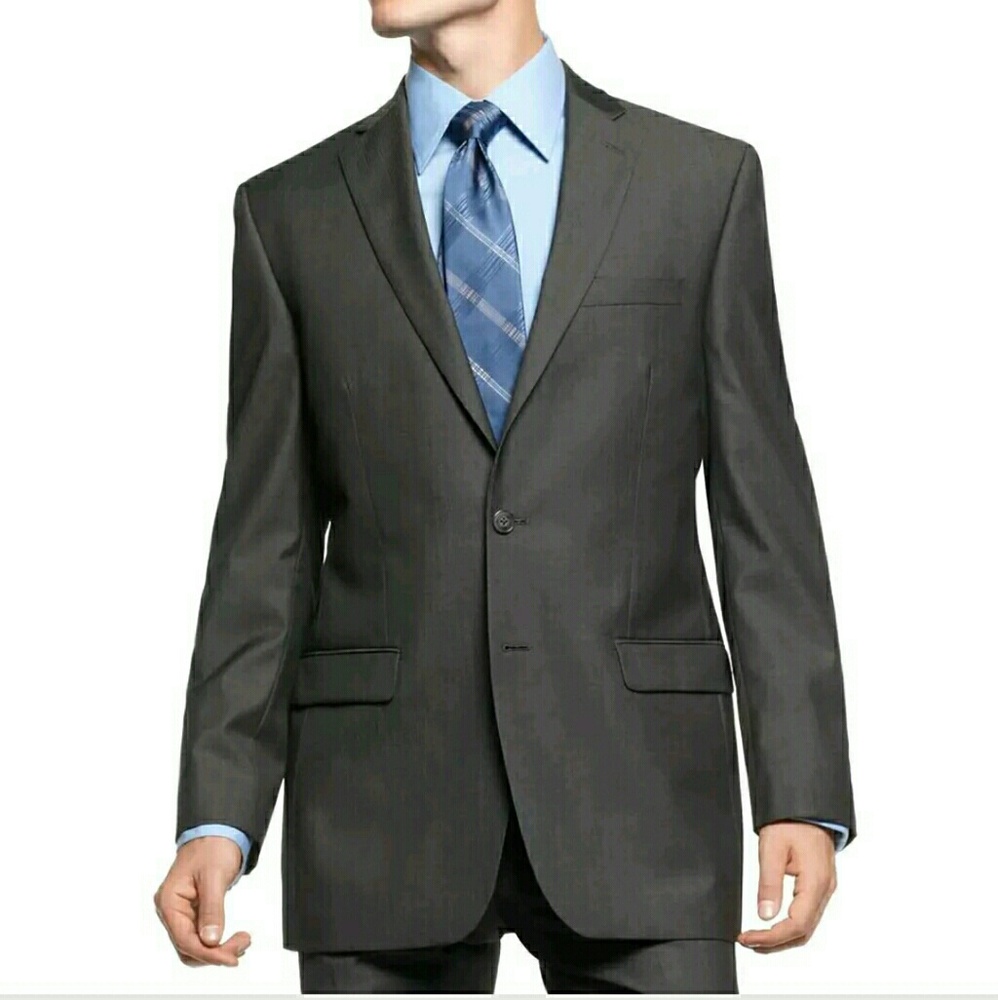 Calvin Klein . Black Wool Two Buttons Suit Sportco